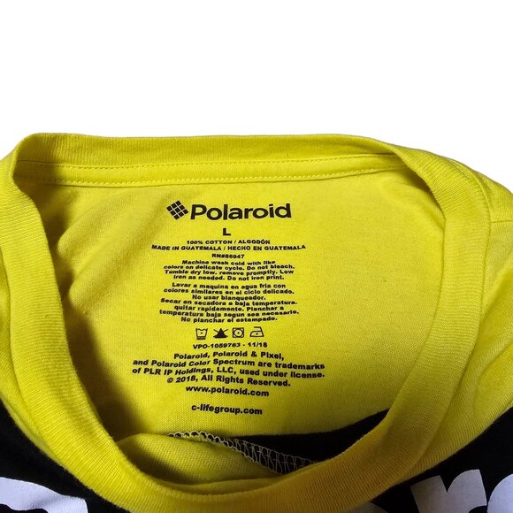 Polaroid Bright Yellow Crop top  Size L Excellent Condition‎ - Picture 3 of 5